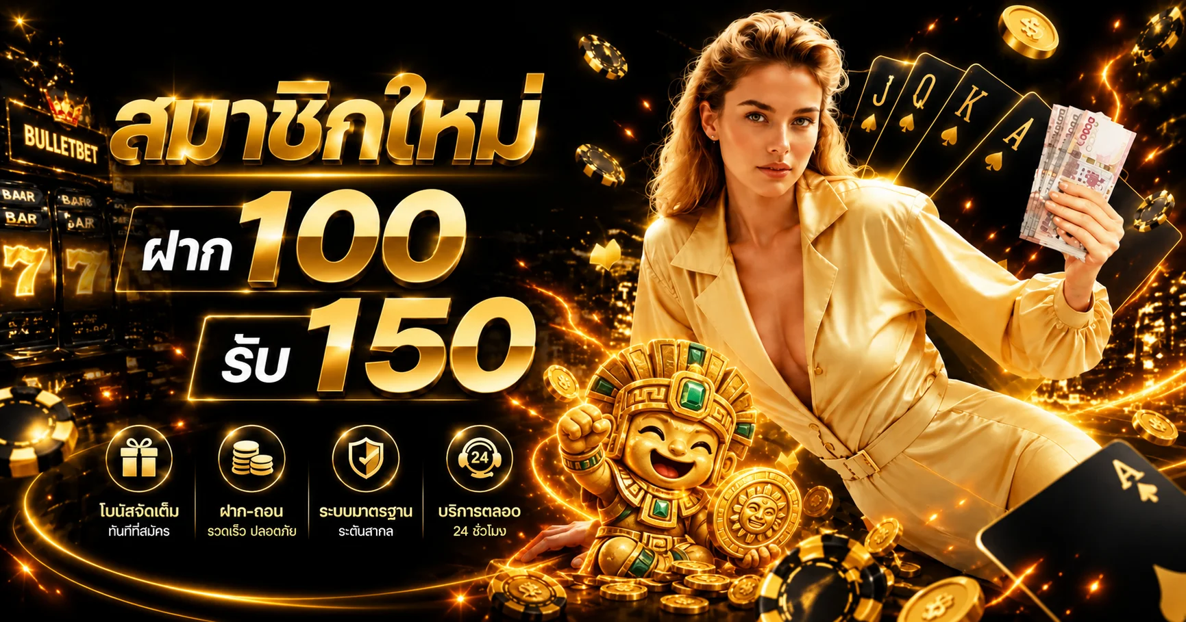 แบนเนอร์สมัครสมาชิก BULLETBET และข้อมูลโปรโมชั่น
